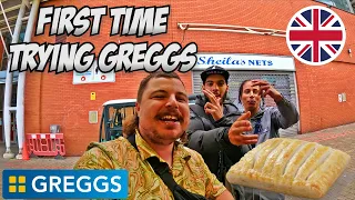 Australian Guy Tries Greggs For The First Time | Birmingham UK