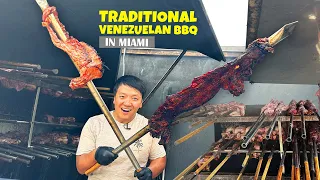 🔥🍖 EPIC Traditional MONSTER SIZED Venezuelan BBQ Cooked with "Spears" | 24 Hour Miami Food Tour