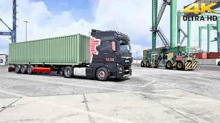 Euro Truck Simulator 2 - Driving from Ferry to Container yard - Turkey Map mod - 4K