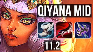 QIYANA vs SYNDRA (MID) | 7/1/8, Godlike, 300+ games | KR Diamond | v11.2