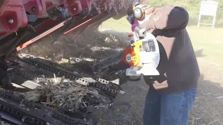 Cleaning your combine to prevent the spread of weed seeds