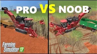 Farming Simulator 17 : NOOB VS PRO!!! -Farmer Comparison - SUGARCANE HARVESTING