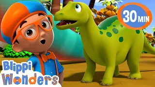 Blippi Wonders - Biggest Dinosaur Adventure + More! | Blippi Animated Series | Cartoons For Kids