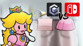 Peach's shower scene censored (Remake vs Original)  | Paper Mario TTYD Censorship
