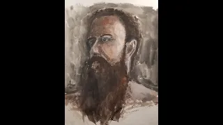 Self Portrait Timelapse In Gouache, Using the Zorn Palette