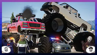 GTA 5 Roleplay - RedlineRP - ANNOYING COPS WITH MONSTER TRUCKS  #444