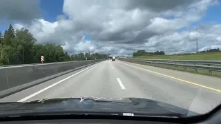 Driving from Moscow to St Petersburg, Russia on M-11. Live