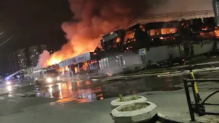 Пожар на станции Мытищи в М-Юни