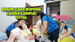 Begini Cara Bopong Lansia Lumpuh Total ⁉️Perhatikan Penyangga Kepala Nenek