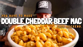 I made DOUBLE CHEDDAR BEEF MAC | *Perfect Weekend Meal Prep Recipe* 🧀🥣
