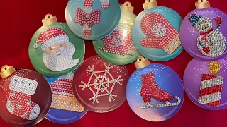 DIY Colored Christmas Ornament Diamond Paintings Quick Beginning to End