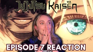 INFINITE VOID AND GOJO FACE REVEAL (FINALLY) Watching Jujutsu Kaisen | Episode 7 REACTION "Assault"