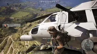 Ghost Recon Wildlands - взлет на вертолёте в горах