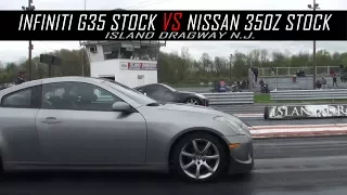 Infiniti G35 stock vs Nissan 350z Stock