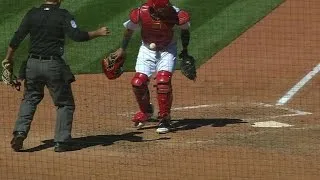 Molina has a baseball stick to his gear