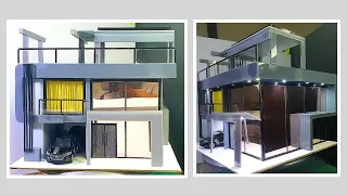 DIY MINIATURE LUXURY GLASS HOUSE! How to make Exquisite mini house