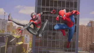 Marvel's Spider-Man 2 Peter And Miles Vs Sandman With The Stark Tech And Classic Suits