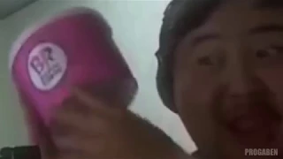 Laughing asian guy yells and laugh over ice cream [YTP]