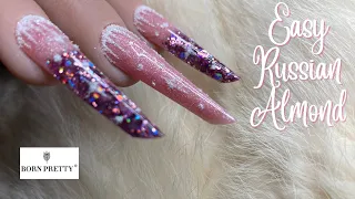 Easy Russian Almond Nails. Dual Forms Review With Born Pretty Poly Gel