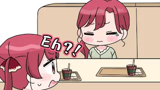 Marine's sister cried after she accidentally dropped her burger[Animated Hololive/Eng sub]