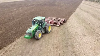 Cultivating with a Vaderstad Topdown and John Deere Tractor