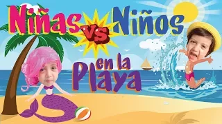 NIÑAS VS NIÑOS EN LA PLAYA