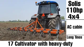 17 Cultivator on Solis 110hp 4x4 tractor solis 90hp 4wd tractor Sonalika