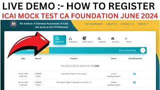 How to Register ICAI MOCK test CA foundation June 2024 Exams