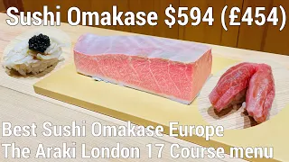 Best Sushi Omakase 17 Course The Araki  $594 (£454) Best Japanese Food