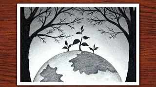 #SketchyGuys || How to draw World environment day poster, save trees save nature -   Pencil sketch