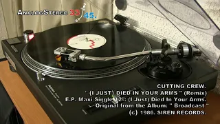 Cutting Crew: " ( I Just)  Died In Your Arms." (Remix) ... En Vinyl Maxi Single 12" ¡¡¡