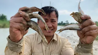 2 kg fishing  with hands in small river, nepal#fishing#nepal