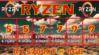 Ryzen5 3500X vs Ryzen5 3600X vs Ryzen7 3700X vs Ryzen7 3800X vs Ryzen9 3900X vs Ryzen9 3950X |
