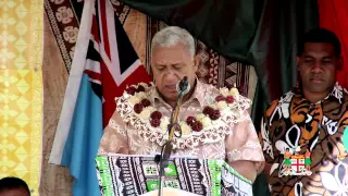 Fijian Prime Minister handover cheque for SME's in Savusavu