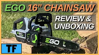 EGO 16" Chainsaw Review , Unboxing and Testing!  (Tough Cordless Battery Powered!) [CS1613]