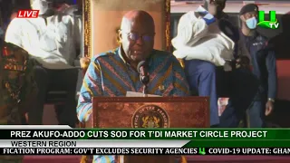 Prez Akufo-Addo Cuts Sod For T’di Market Circle Project