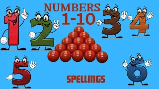 Number 1-10 for children | learn spelling of numbers | counting numbers.