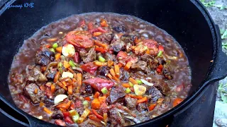 КОСУЛЯ В КАЗАНЕ!!! Готовим косулю с овощами!!! Cooking roe deer with vegetables!!