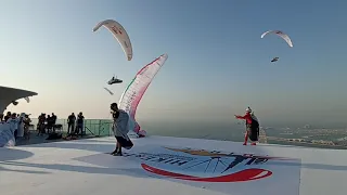 Dubai skyscraper scary paragliding launches