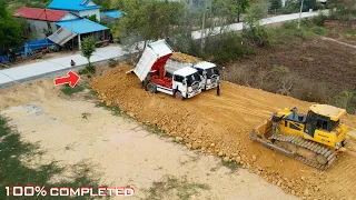 Amazing Full Video Connecting Road !! Successfully 100%  Completed By Heavy Bulldozer & Dump Trucks