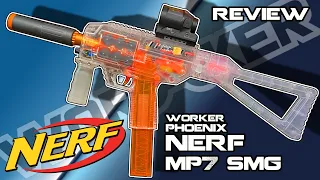 WORKER PHOENIX REVIEW - The NERF MP7 SMG! (6 FLYWHEELS FULL AUTO?)