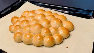 The Softest Bubble Bread! Super fluffy! No knead bread| Breakfast recipe