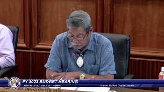 FY 2023 Budget Hearing - Senator Joe S. San Agustin - June 20, 2022 2PM GPD