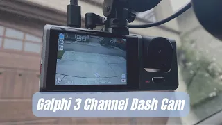 Galphi 3 Channel Dash Cam Front and Rear | Galphi M2 Dash Camera 1080P