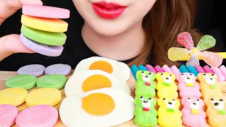 ASMR SWEETARTS GIANT CHEWY, CHEWY BEAR, MERMAID JELLY CANDY, 젤리 먹방 EATING SOUNDS MUKBANG NO TALKING