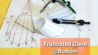 TRUNCATED BOTTOM CONICAL REDUCER /  LAYOUT, TEMPLATE,Cone