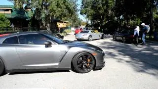 Nissan GT-R's Ferrar 458 Italia and Mercedes SLS AMG