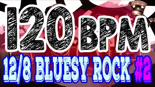 120 BPM - Blues Rock Shuffle #2 - 12/8 Drum Track - Metronome - Drum Beat