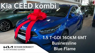 Kia CEED kombi [1.5 T-GDI 160KM 6MT] wersja BusinessLine w kolorze Blue Flame | 4K