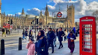 London City Winter Walking Tour 2023 | London Walk in 4k HDR